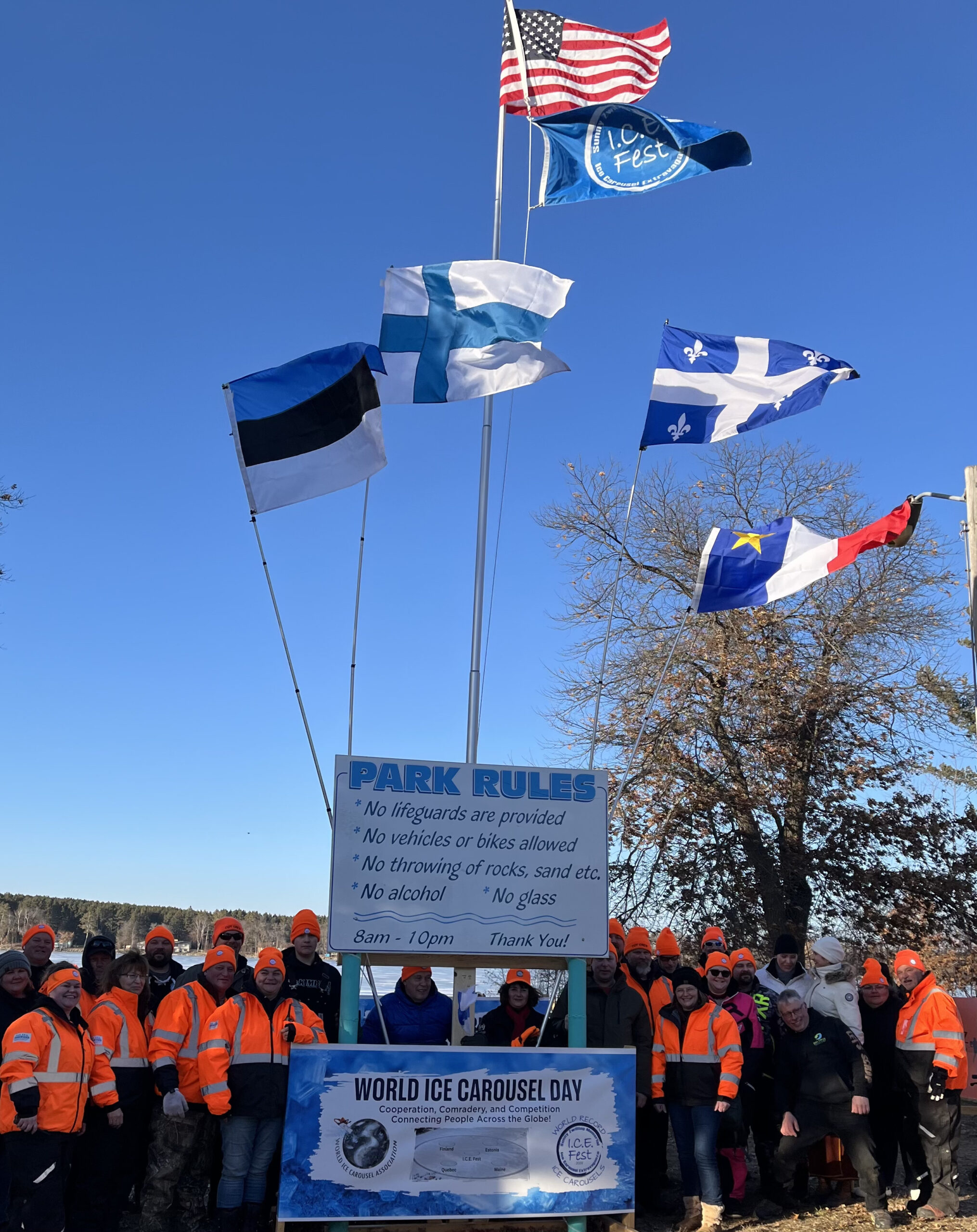 Int visitors to ICE Fest with flags